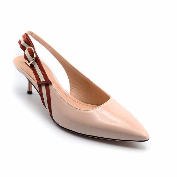 Bally ALICE CALF LEATHER SLINGBACK PUMPS // PINK